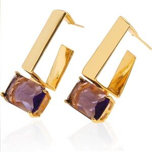Amelie Violet Prism Drop Earrings